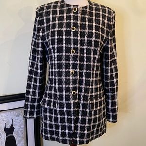 Jones Wear Blazer Size 8 Checker Metallic
